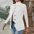 thumbnail image 6 of WMTBSRSW Corduroy Blazer Vest for Women Fashion V Neck Sleeveless Coat Lightweight Button Down Cardigan Jackets Fall Outwear White X-Large, 6 of 8