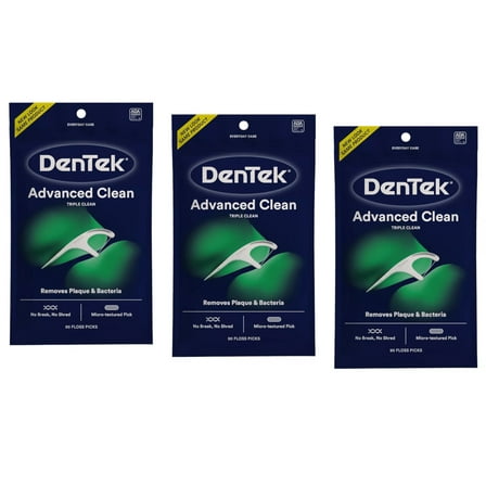 DenTek Triple Clean Floss Picks, 90 ea (Pack of 3)
