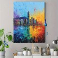 thumbnail image 4 of Vibrant Splatter Cityscape Canvas Print，Modern Wall Art for Living Room Office Bedroom Hotel Gallery Wall, 4 of 8