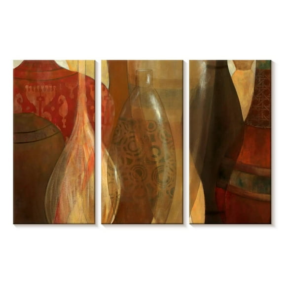 Elephant Stock Moroccan Market Wall Art - Horizontal Multi Panel Canvas - Living Room Wall Decor - Hobbies And Lifestyle Multi Panel - Red And Orange Decor By Carol Robinson - 23" x 14"