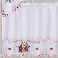 thumbnail image 2 of Kashi Home Holiday Kitchen Curtain Set, Swag Valance and Two Panels - White Poinsettia, 2 of 3
