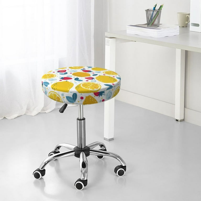 Bar Stool Covers Round Strawberry Lemon Bar Stool Cushion Covers Seat Cushion With Elastic Bands Chairs Covers For Kitchen Dining Room 12 14 Inch Walmart