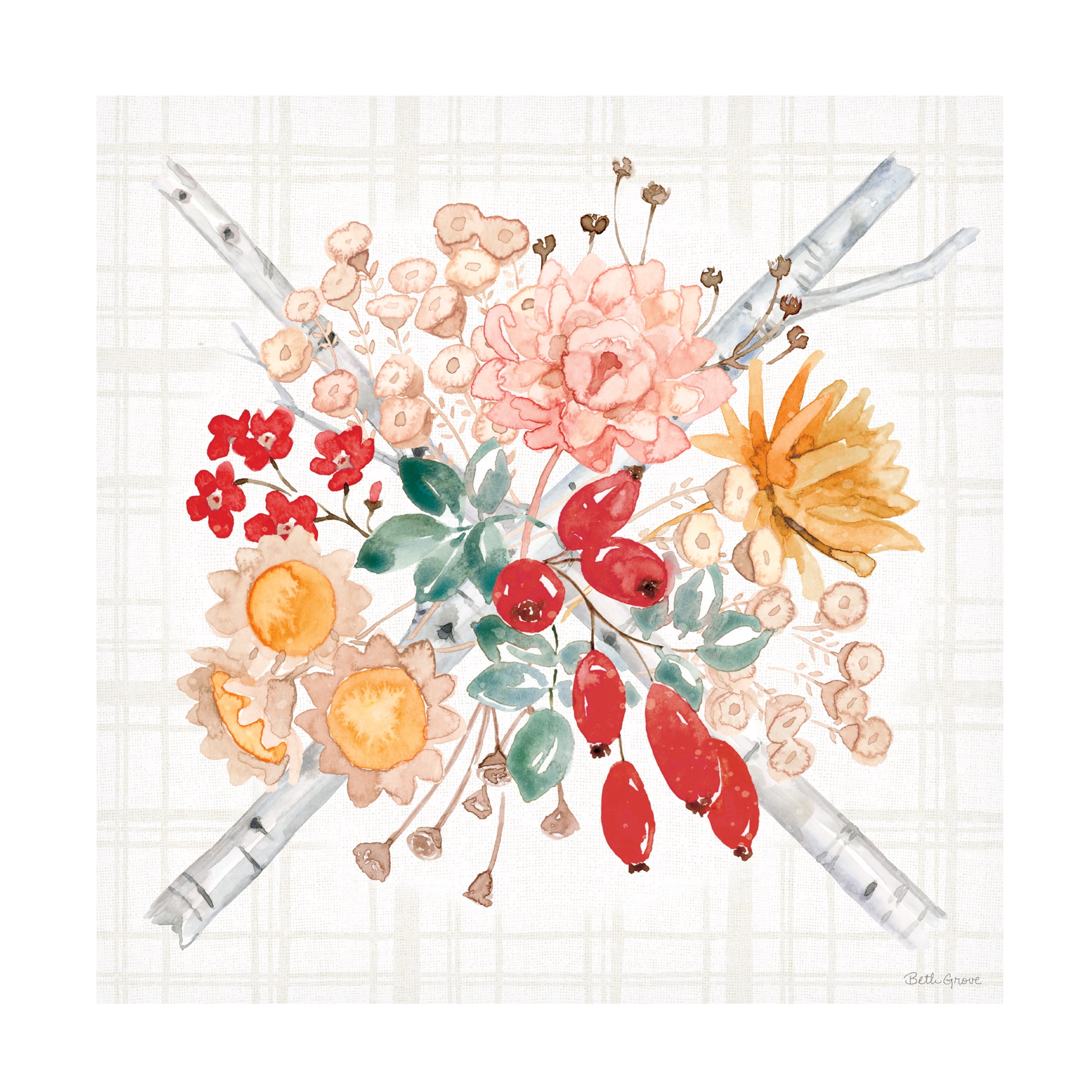 Laura Marshall 'Harvest Village I Script' Canvas Art