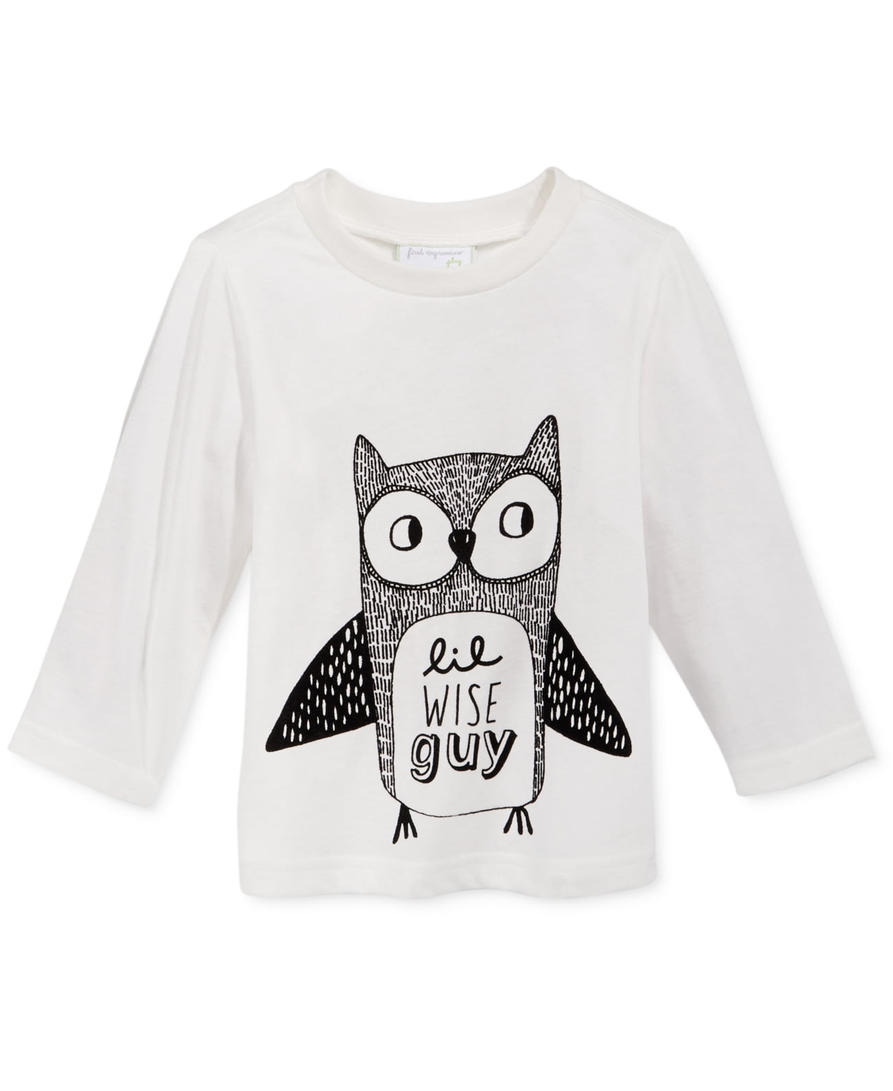 First Impressions Baby Girls Long-Sleeve Graphic-Print T-Shirt Angel White 3-6 Months