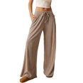 thumbnail image 3 of Women Wide Leg Pants with Pocket High Waisted Lounge Palazzo Autumn and Winter Pants Khaki L, 3 of 9
