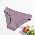 thumbnail image 2 of Ropa interior de mujer de hilo de algodón de color sólido de cintura baja y cadera, ropa interior transpirable de doble capa para niñas, 2 of 6