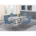 thumbnail image 2 of White Marble 5 piece Dining Set with Silver Stainless Steel Base, 2 of 4