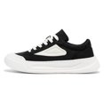 thumbnail image 3 of Men's Black & White Chunky Platform Sneakers with Geometric Accent, Casual Streetwear Shoes, 3 of 10