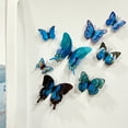 thumbnail image 5 of Wrapables 3D Double Wings Butterfly Decorative Wall Decor Stickers, Decals for Bedroom (24 pcs), Blue, 5 of 7