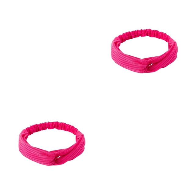 Qarigey Diademas de mujer, diademas elásticas de punto deportivas, pañuelos turbantes, diadema de viaje de Color sólido, accesorios envolventes, rosa Rosa roja 2piezas Qarigey CBP491683