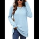 thumbnail image 2 of Camiseta Holgada de Larga con Cuello Redondo y Estampado Geométrico de Jacquard para Mujer, Ropa de Invierno 2025 Azul XXL, 2 of 10