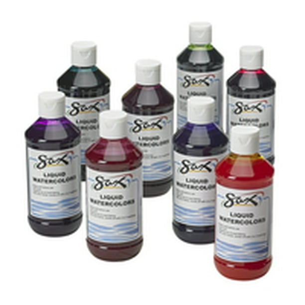 Sax 1567858 8 Oz Washable Liquid Watercolor Paint&#44; Assorted Colors - Set Of 8 - Walmart.com