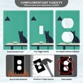 thumbnail image 3 of Yayeee Duplex Wall Plate 1-Gang 4.5"x2.7" Home Receptacle Light Switch Decorative Outlet Cover, Green Cat, 3 of 7