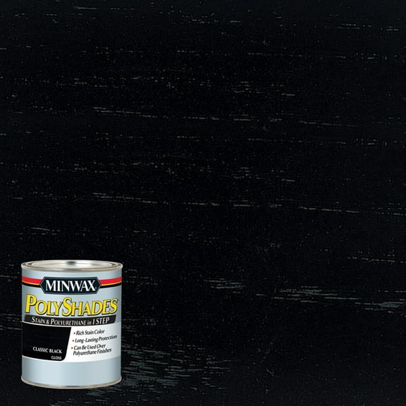 Minwax PolyShades, Gloss, Classic Black, 1/2 Pint
