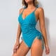 thumbnail image 1 of Trajes de baño de una pieza para mujer, traje de baño de bikini con tirantes y espalda descubierta de color liso para mujer, 1 of 5
