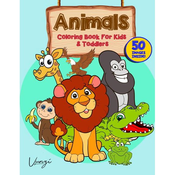 Books for Kids Animals Coloring Book for Kids and Toddlers, Book 5, (Paperback)