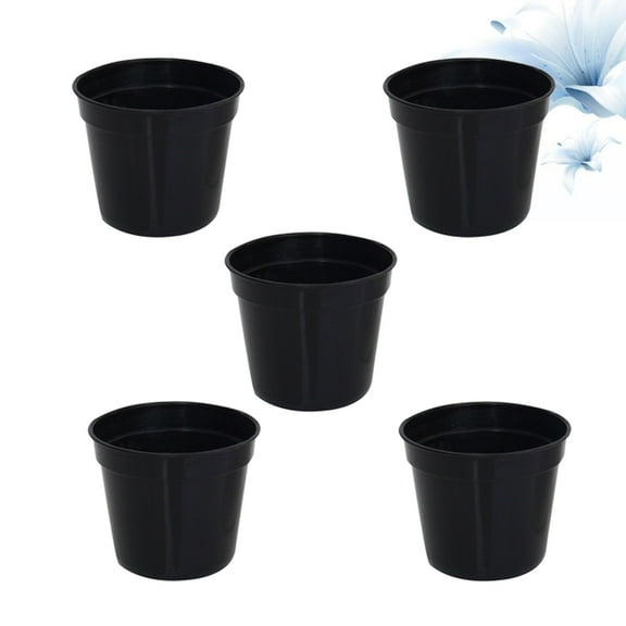 LEORX Black Deepen Scrub Flower Round Pot with Drainage for Home Storage 10Pcs