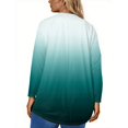 thumbnail image 4 of Abcomgle Plus Size Tops for Women Curved Hem Casual Going Out Tees Crew Neck Long Sleeve Gradient Print Blouses Summer Tunics Blouses,XL, 4 of 5