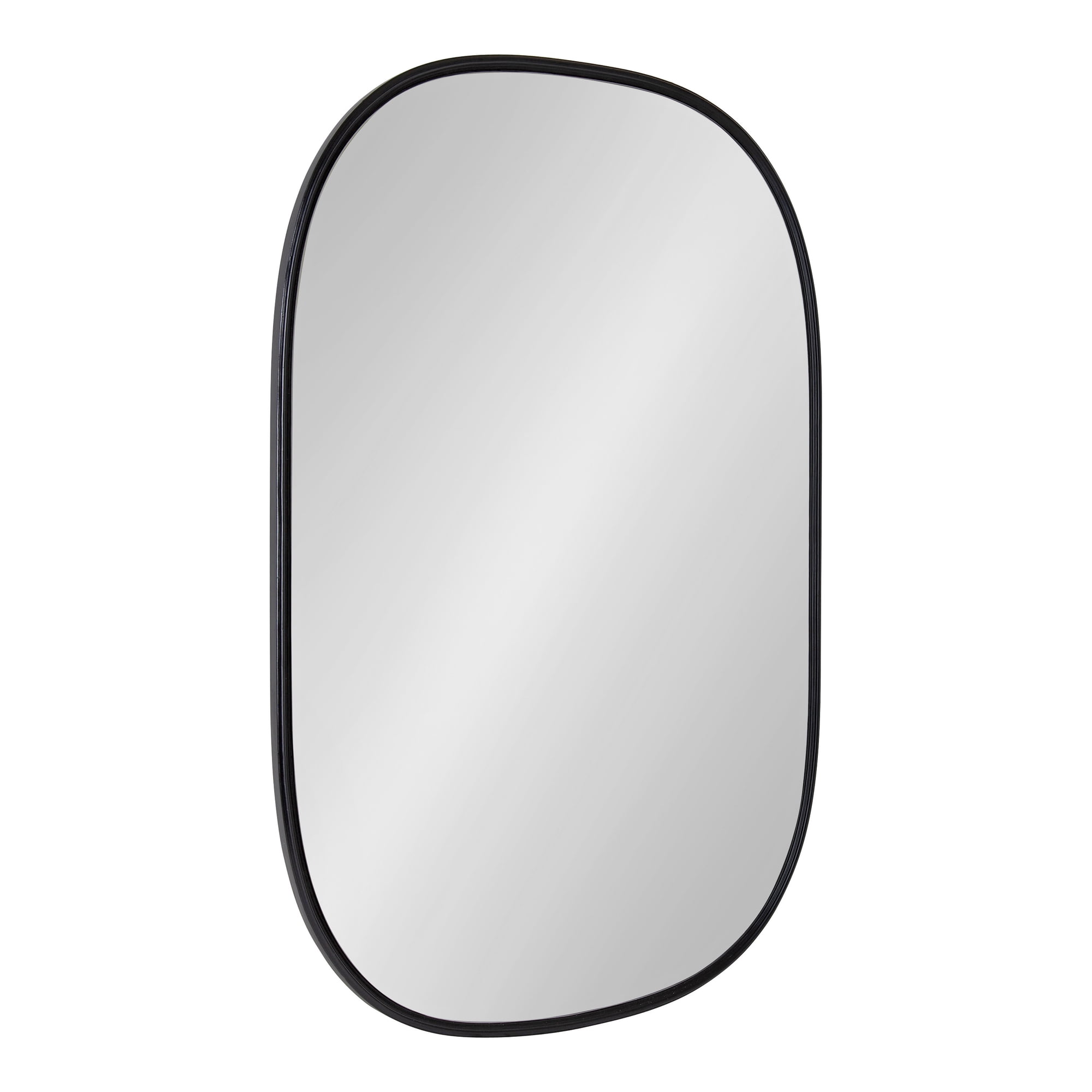 Kate and Laurel Caskill Mid-Century Modern Decorative Wall Mirror 24 x 35.5 Black Rounded Edged Rectangular Frame