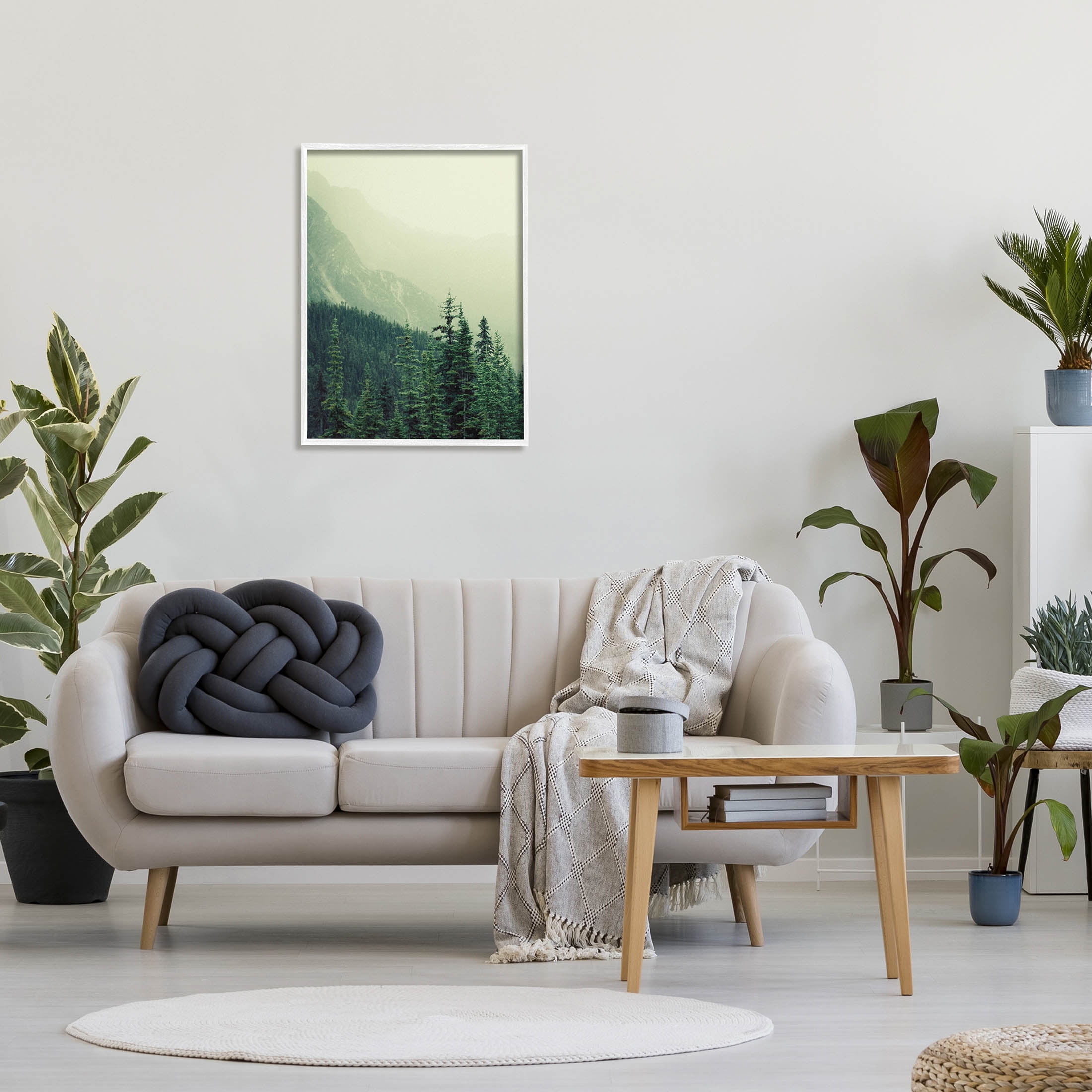 Overlooking Mountains Nature Landscape Photograph White Framed Art Print Wall Art