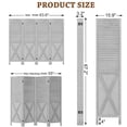 thumbnail image 3 of 67”H Wood Room Divider Screen with 4 Panels,Dual-hingers Folding Privacy Screens,Room Divider for Room Separation,Grey, 3 of 6