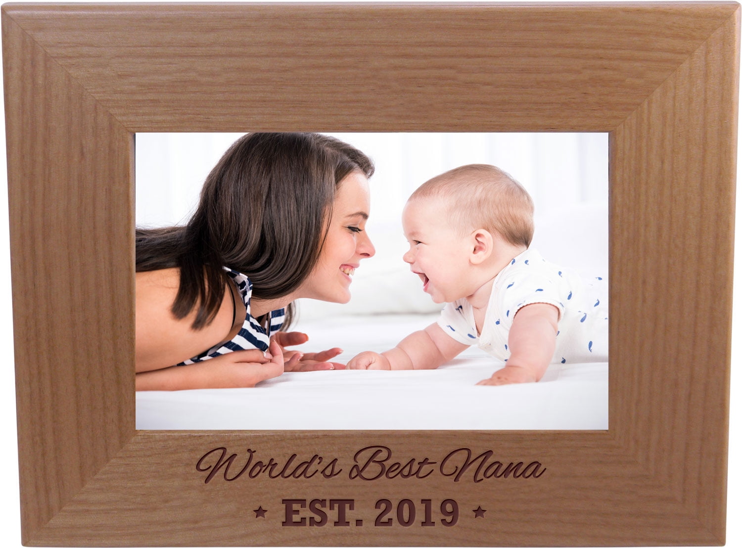 World's Best Nana EST. 2019 4inch x 6Inch Wood Picture Frame