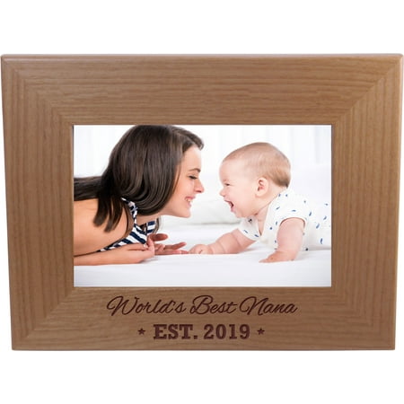 World's Best Nana EST. 2019 4-inch x 6-Inch Wood Picture