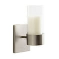 thumbnail image 5 of Kate and Laurel Zabler Modern Metal Wall Sconce, 5 x 6 x 10, Antique Nickel, Round Candle Holder with Removable Glass Cylinder for Flameless Candle Display in Bedroom or Bathroom, 5 of 10