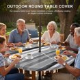 thumbnail image 2 of Round Outdoor Tablecloth with Umbrella Hole and Zipper, Grey Nordic Style Stripes Fitted Table Cover with Elastic Edge for 36-44 Inch, Black Gray Texture Waterproof Patio Tablecoths for Picnic, 2 of 9