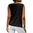 thumbnail image 4 of ShomPort Women's Fashion Tank Tops Summer Cowl Neck Sleeveless T-Shirt Elastic Pleated Split Camisole, 4 of 8
