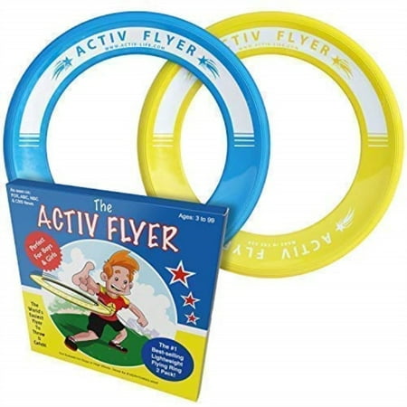 activ life best kids flying rings [yellow/cyan] - top birthday presents & gifts for young boys girls ages 3 and up - ultimate outdoor toss toys at beach vacation, school playground, park, pool