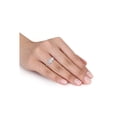 thumbnail image 5 of 1.65 Carat (Ctw) Lab-Created Three-Stone Asscher-Cut Moissanite Engagement Ring in Sterling Silver for Women, 5 of 6
