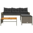 thumbnail image 3 of vidaXL Canapé de Jardin avec Table et Coussins en Forme de L Gris Poly Rotin, 3 of 5