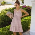 thumbnail image 2 of Women's Sleeveless Button Front Midi Dress with Adjustable Straps - X Large, Pink, 2 of 5