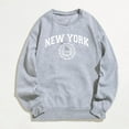 thumbnail image 2 of Bibifish Womens Sweatshirts New York Graphic Crewneck Sweatshirts Retro Pattern Soft Relaxed Fit Casual Travel Daily Outings Vintage Style Pullover, 2 of 7