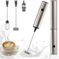 thumbnail image 1 of Meottam Handheld Milk Frother, USB Rechargeable Electric Milk Frother, 3 Speed Adjustable, with 2 Stainless Steel Whisks for Latte, Cappuccino, Hot Chocolate, Egg (Silver), 1 of 6