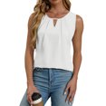 thumbnail image 3 of Fantaslook Dressy Tank Tops for Women Keyhole Pleated Sleeveless Blouses Business Casual Tops Work Shirts, 3 of 10