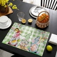 thumbnail image 4 of SPXUBZ Easter Placemats, Green Buffalo Plaid Easter Gnome Egg Flower Basket Carrot 18x12 Inch Placemats for Family Table Holiday Decoration Placemat Set of 6, 4 of 5