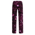 thumbnail image 4 of BLTIBY Women Valentine's Day Pajama Pant Spring Fall Love Printed Comfy Lounge Wide Leg Fashion Casual Stretch Palazzo Pj Bottoms Pants with Pockets Black 4XL, 4 of 4