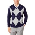 thumbnail image 1 of Club Room suéter de punto Argyle para hombre, azul, pequeño, 1 of 1
