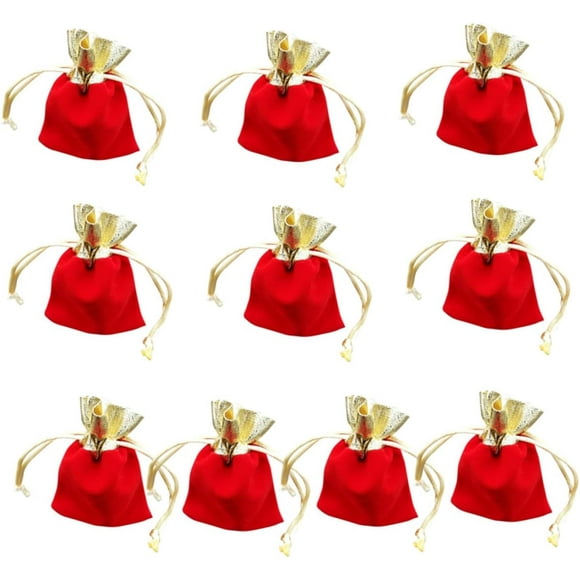 10pcs Gold Edge Drawstring Jewelry Bags 1 Pack Gold Edge Drawstring Jewelry Bags