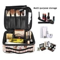 thumbnail image 2 of FORMRS Travel Makeup Bag Large Capacity Train Case Cosmetic Organizer with Adjustable Dividers, Pink Ice Cream Pattern, 2 of 8