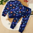 thumbnail image 5 of Xudanell Toddler Baby Boy Clothes Outfit Long Sleeve Tops+Pants 2PCS Fall Winter Pullover Sweatshirts Sets 1-5T(Blue, 2-3 Years), 5 of 5