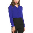 thumbnail image 1 of XINQIHANG Blouse en Chiffon à Col Noué pour Femmes Manches Longues Décontractée pour Bureau, 1 of 6