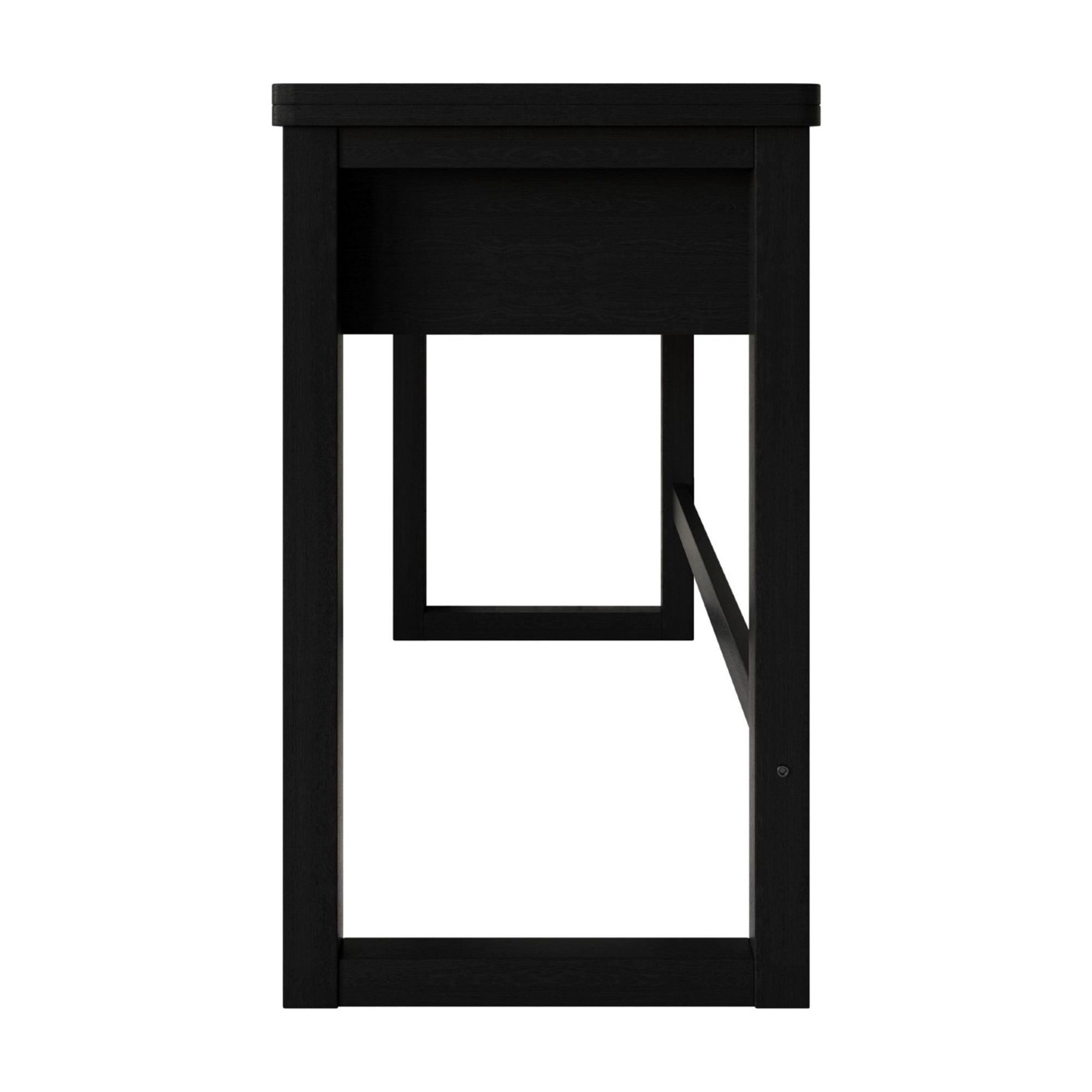 Home Design Dario Writing Desk with Spacious Tabletop and 2 Built-In Drawers, Modern Clean-Lined Design for Home Office, Study Area, or Creative Space, Black