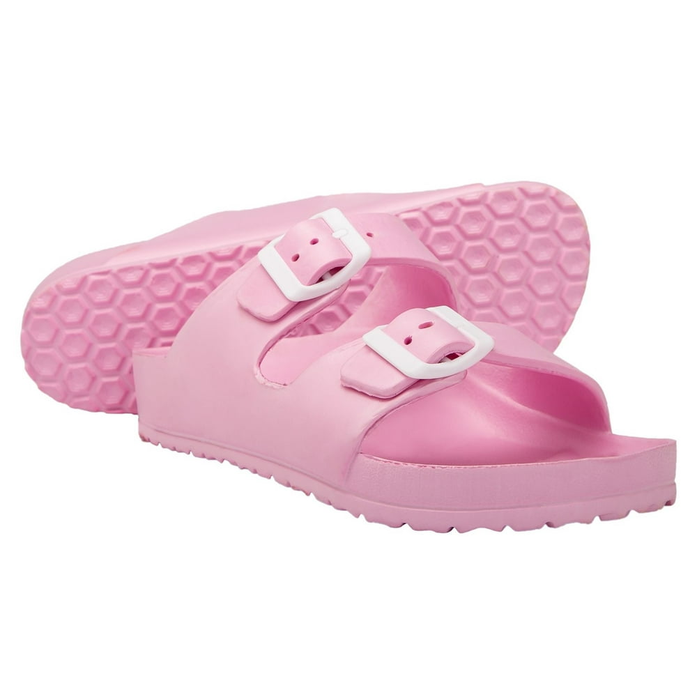 women's comfort slides double buckle adjustable eva flat sandals