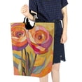 thumbnail image 4 of Yayeee Freestanding Laundry Hamper with Handle Collapsible Large Storage Basket for Clothes, Purple Abstract Floral, 4 of 7
