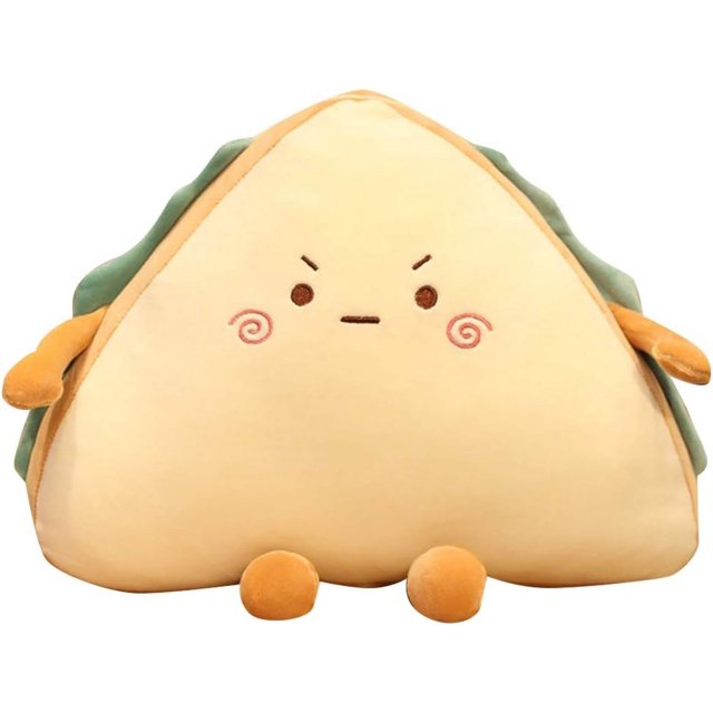 Random Adorable Kids Hugging Plush Animal Sandwich Adults Playing Pillow for Doll Cartoon Food Pattern Comfort Expression