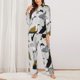 thumbnail image 2 of Balery Animal Bird Conjunto de Pijama con Estampado para Mujer, Conjunto de Dos Piezas con Manga Larga, Ropa de Dormir Suave con Bolsillos, Pijamas Cómodos-Large, 2 of 7