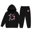 thumbnail image 4 of Girls Outfits Size 8 Long Sleeve Cartoon Print Trendy Hoodie Pullover Tops Sweatshirt Pants Fall Clothes for Girls 4-5 Years, 4 of 4